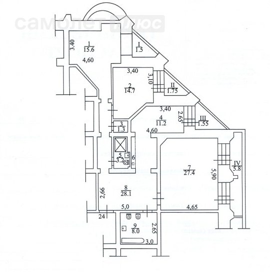 3-комнатная 113 м2 в ЖК undefined корпус undefined этаж 7