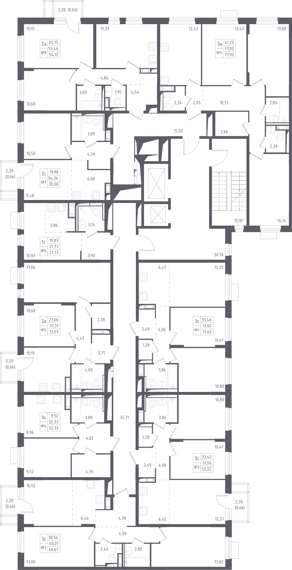 План этажаСтудия21.7 м2 в ЖК Пятницкие Луга корпус Юрлово, 1 очередь, Корпус 1.2 этаж 8