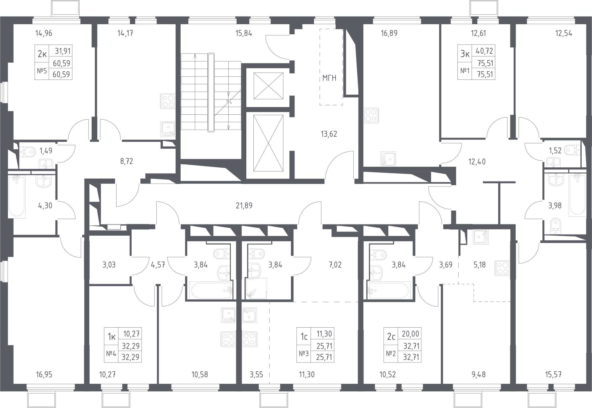 План этажаСтудия32.3 м2 в ЖК Остафьево корпус Остафьево, 4 очередь, Корпус 15 этаж 14