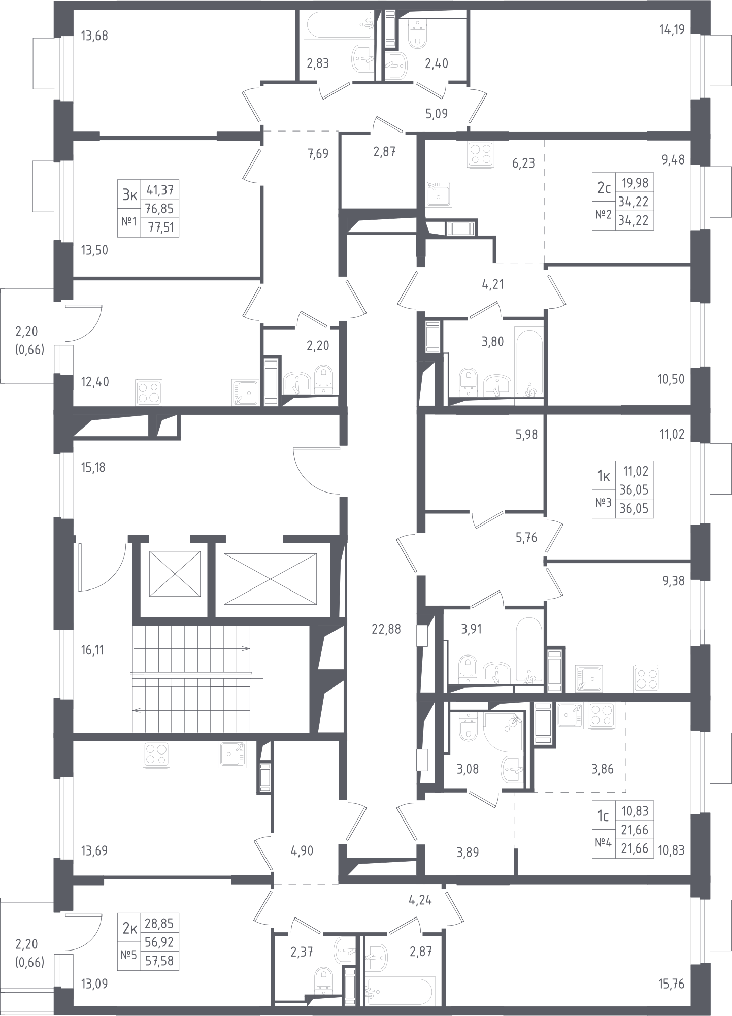 План этажаСтудия34.2 м2 в ЖК Пятницкие Луга корпус Юрлово, 1 очередь, Корпус 1.2 этаж 7
