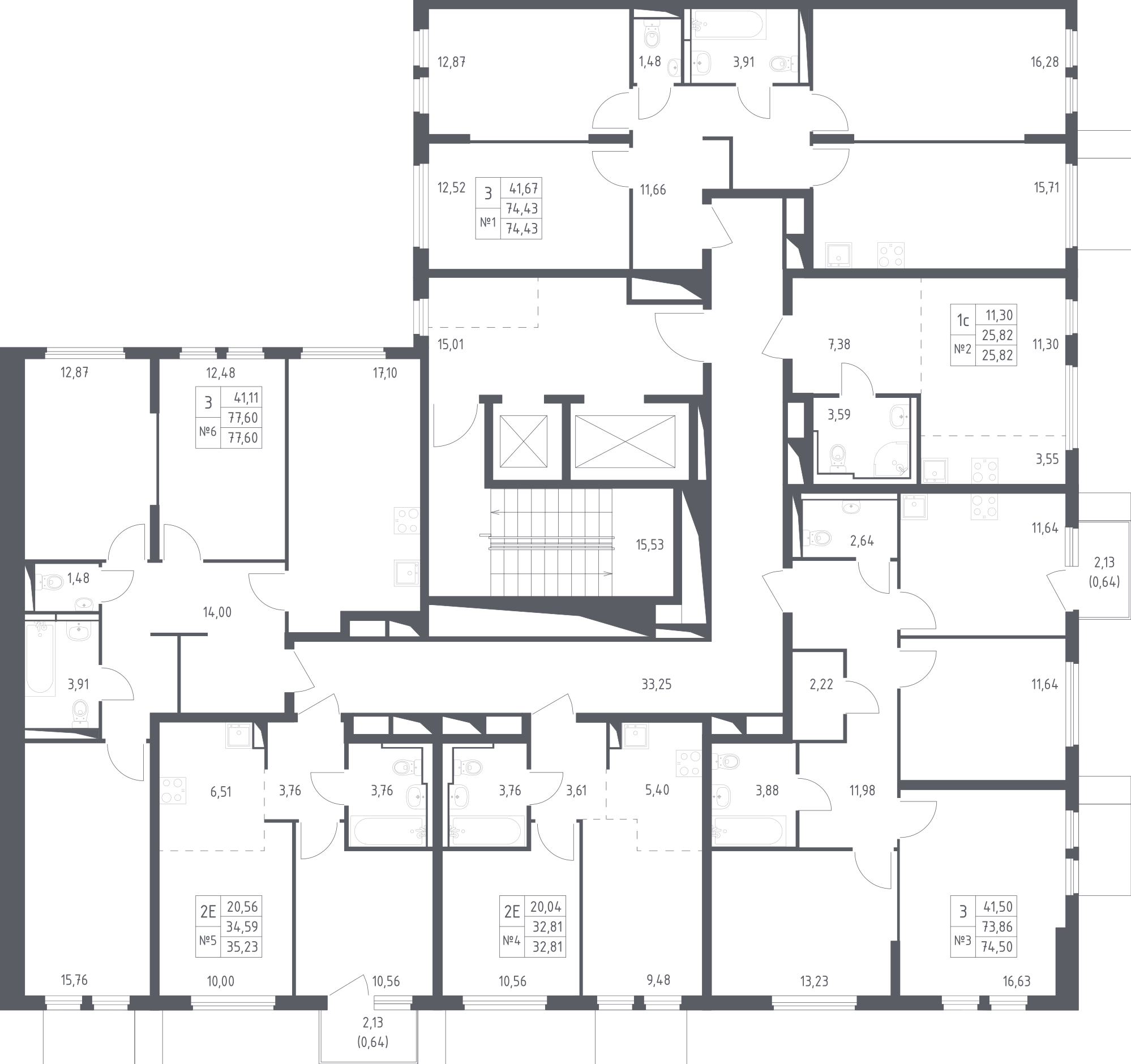 План этажаСтудия25.8 м2 в ЖК Остафьево корпус Остафьево, 5 очередь, Корпус 17 этаж 13