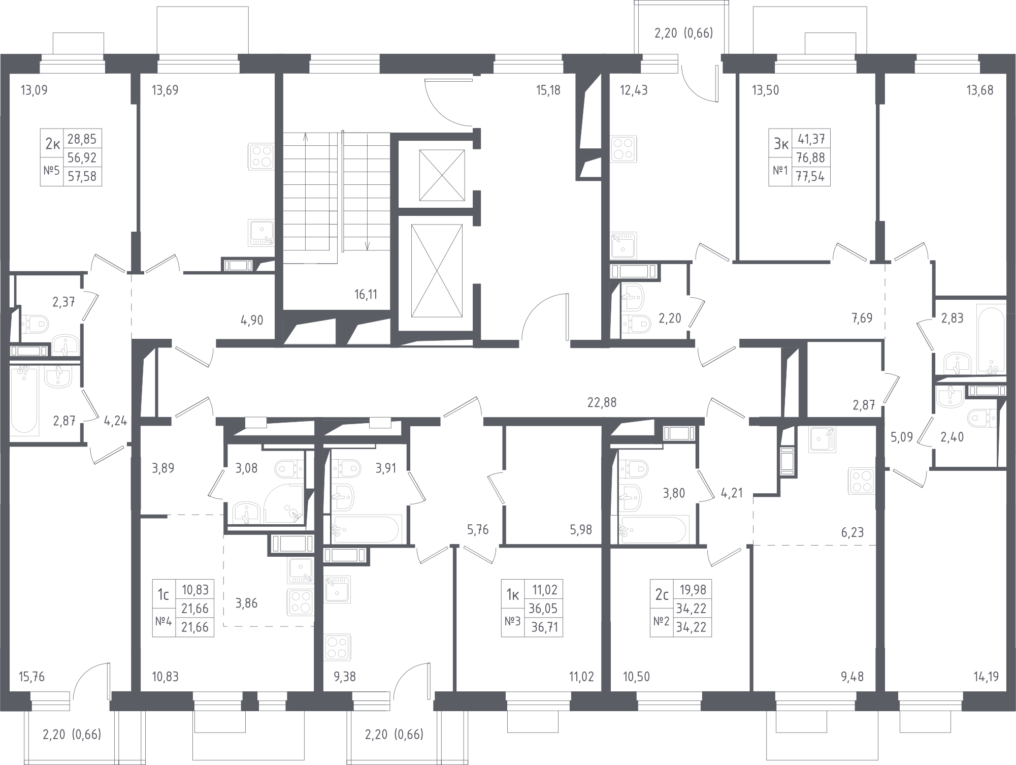 План этажаСтудия21.7 м2 в ЖК Пятницкие Луга корпус Юрлово, 1 очередь, Корпус 1.1 этаж 5