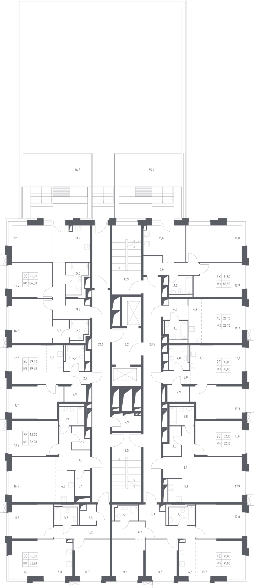 План этажаСтудия39.4 м2 в ЖК Верейская, 41 корпус Верейская, 1 Очередь, Корпус 2.2 этаж 8