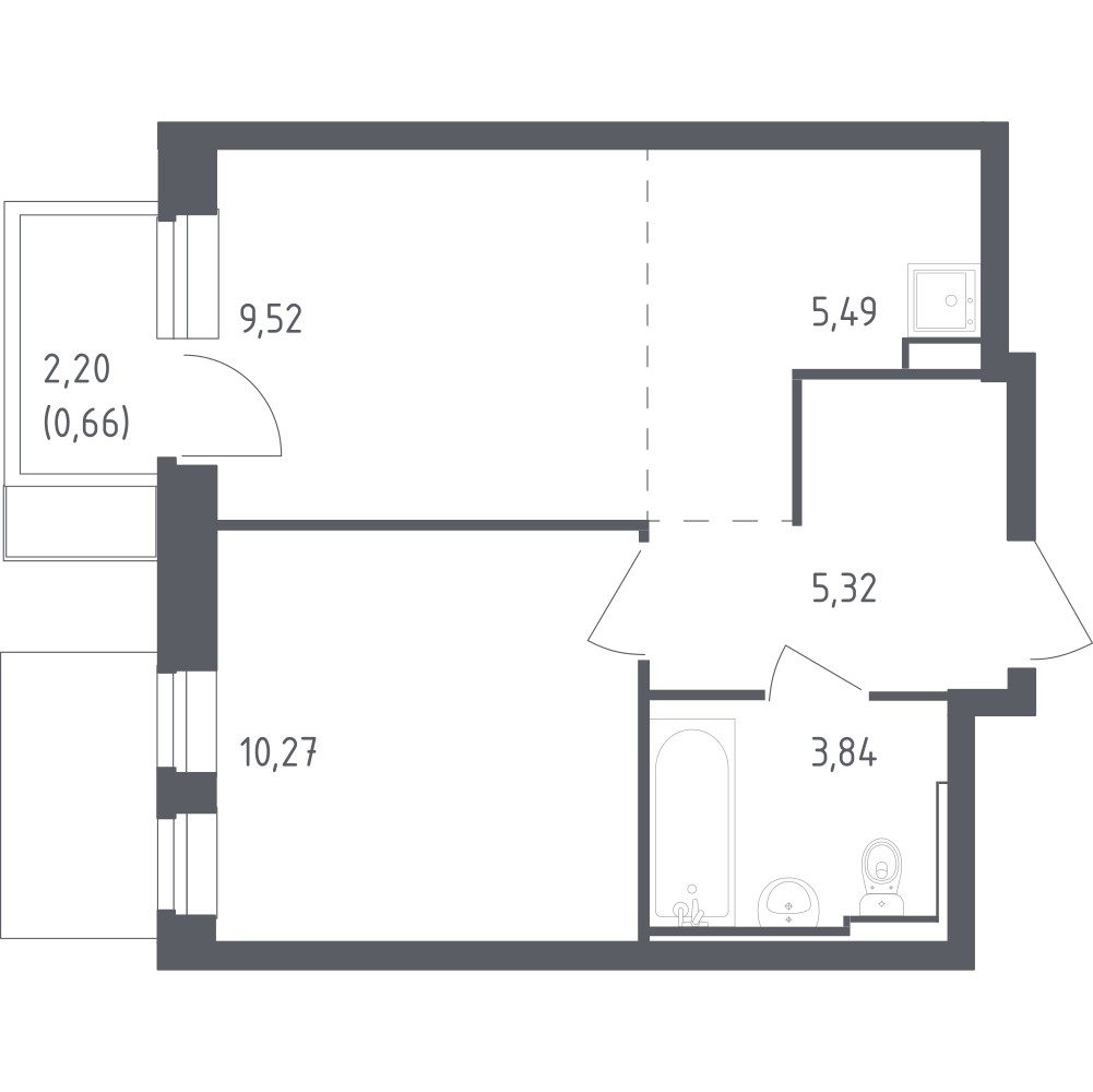 Студия 35 м2 в ЖК Рублёвский Квартал корпус null этаж 4
