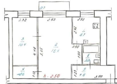 2-комнатная 46 м2 в ЖК undefined корпус null этаж 5