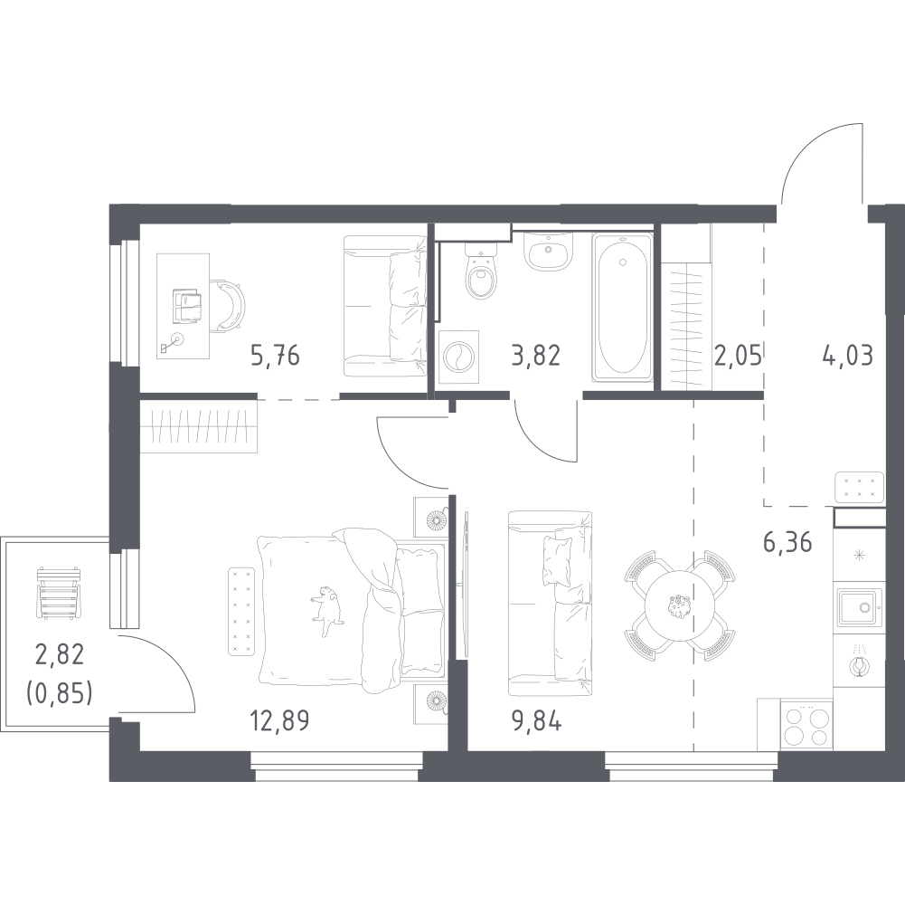 Студия 45 м2 в ЖК Донские Легенды корпус null этаж 16