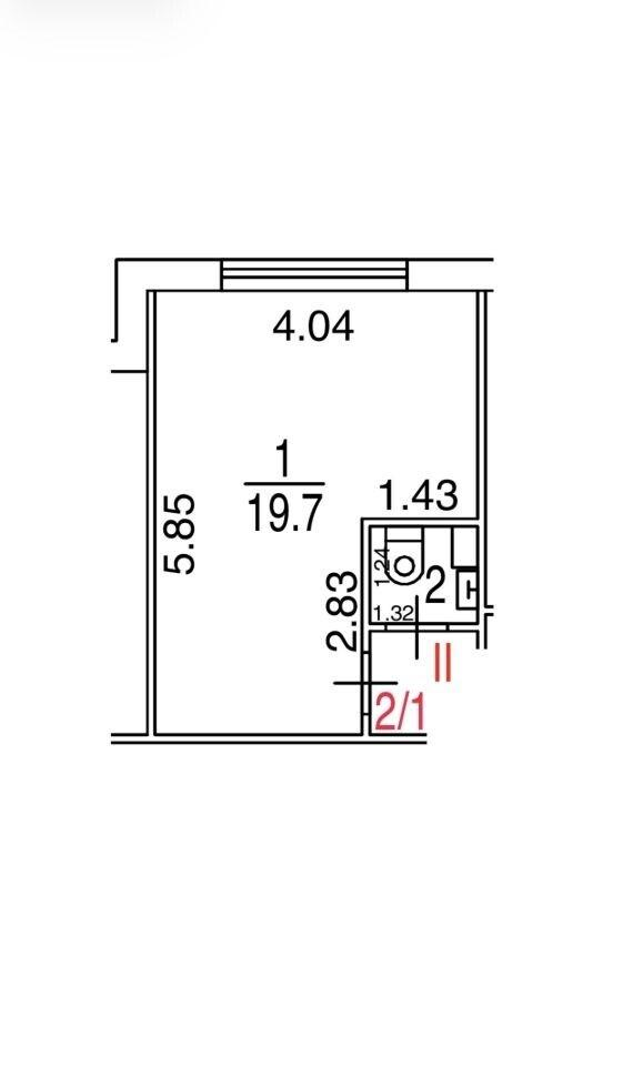 Студия 21.2 м2 в ЖК undefined корпус null этаж 1
