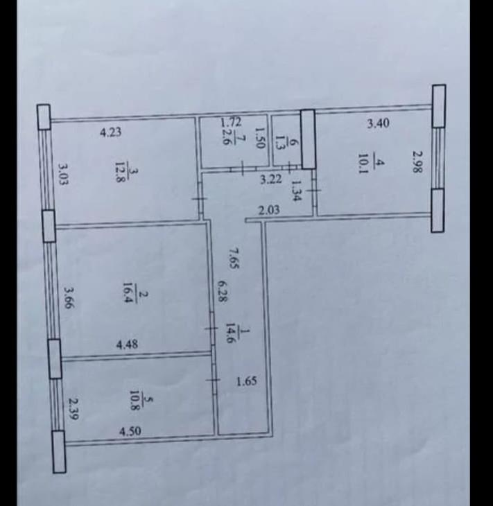 3-комнатная 68.8 м2 в ЖК undefined корпус null этаж 1