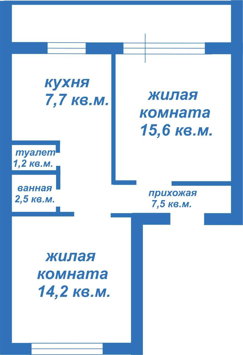 2-комнатная 52.2 м2 в ЖК undefined корпус null этаж 6