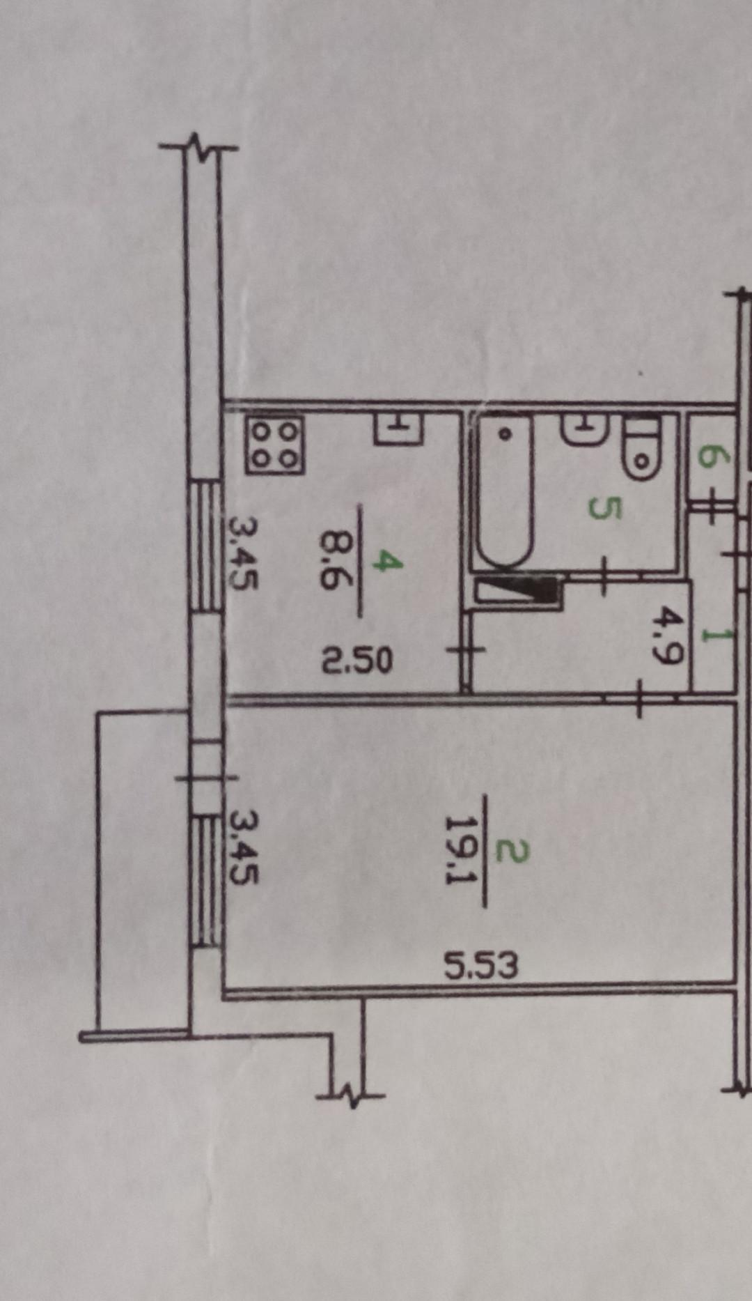1-комнатная 37.2 м2 в ЖК undefined корпус null этаж 4