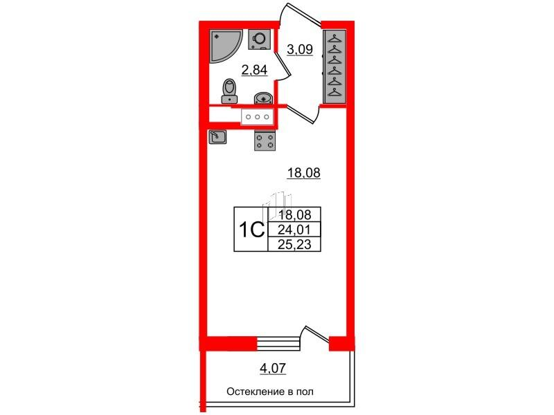 Студия 24 м2 в ЖК Сенат корпус null этаж 10