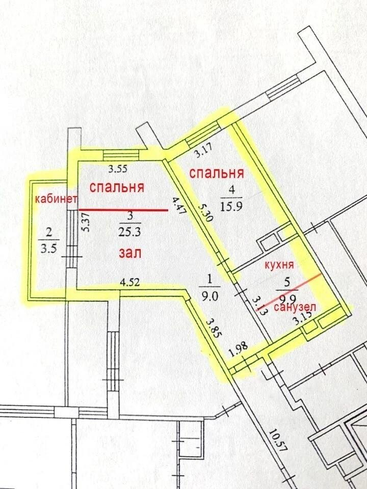 2-комнатная 60.1 м2 в ЖК undefined корпус null этаж 10