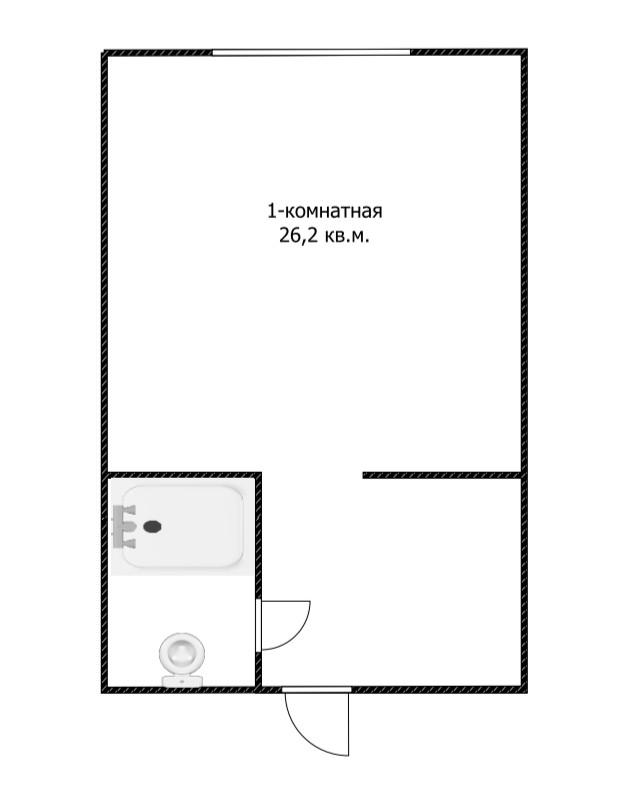 Студия 26.3 м2 в ЖК undefined корпус null этаж 4