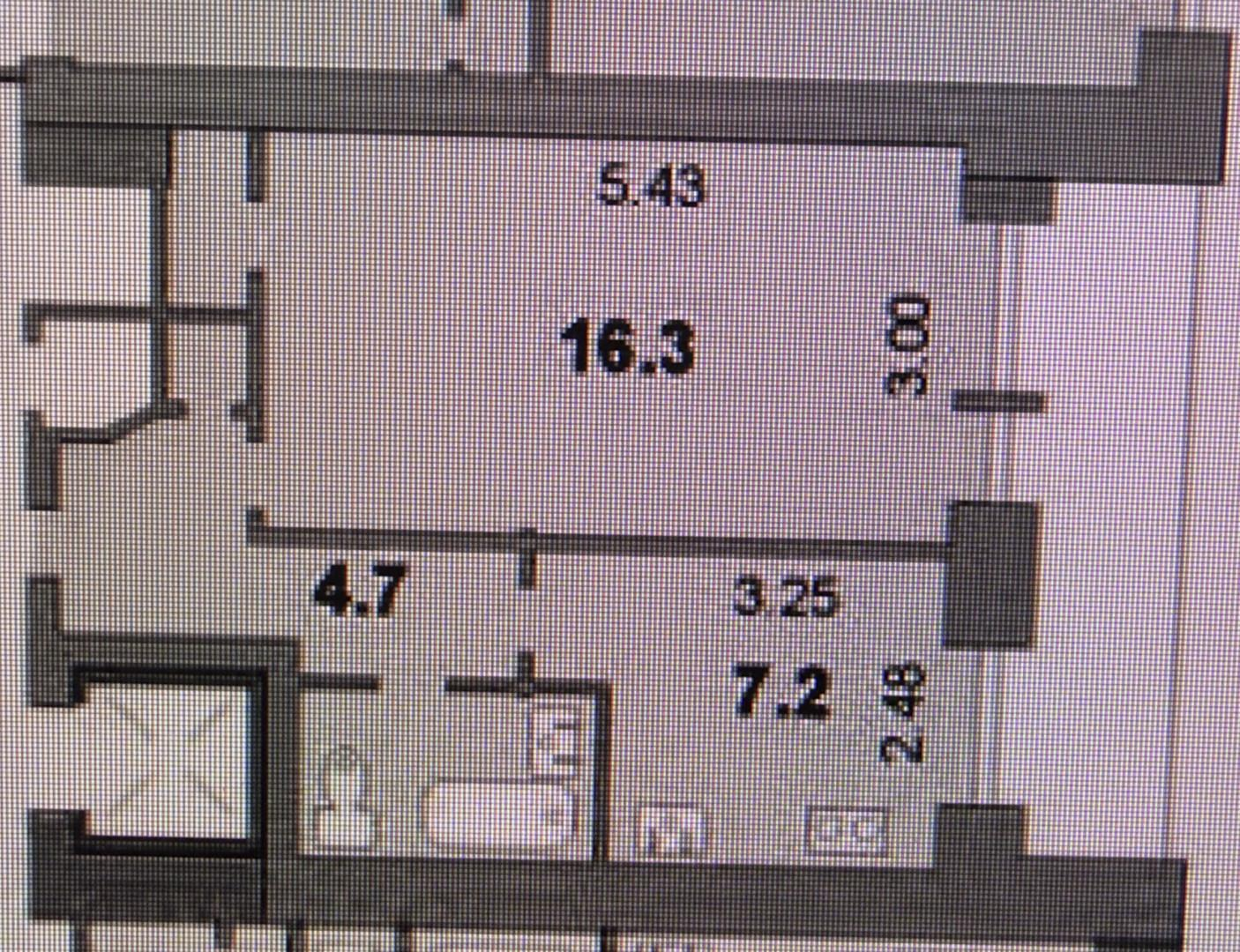 1-комнатная 38 м2 в ЖК undefined корпус null этаж 3