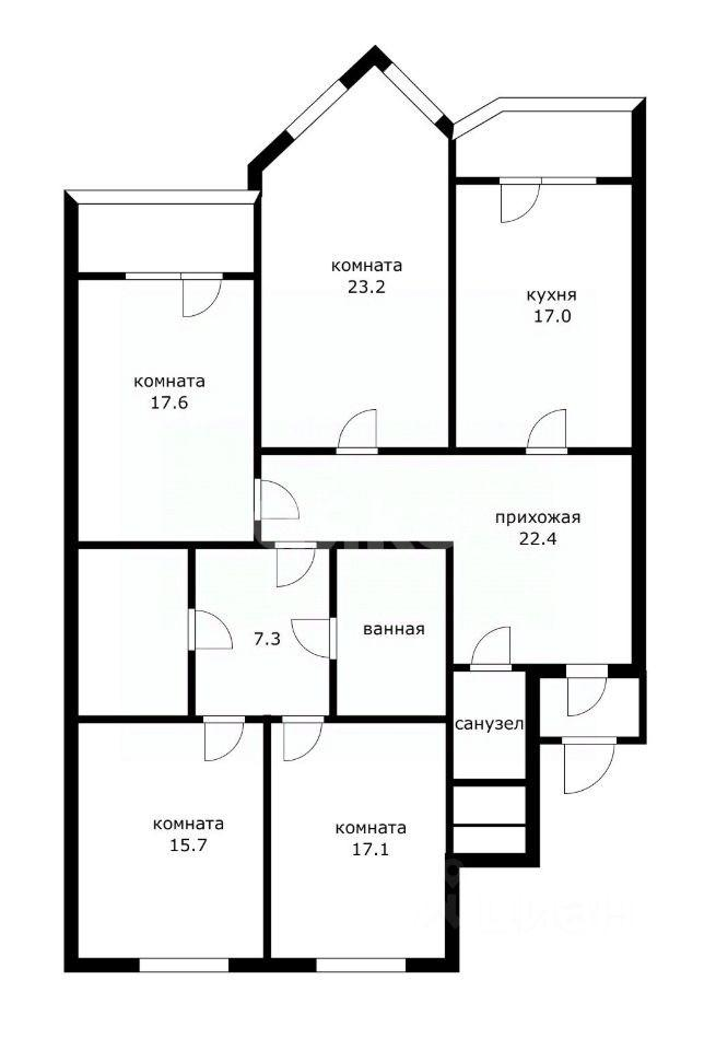 4-комнатная 139.4 м2 в ЖК undefined корпус null этаж 3