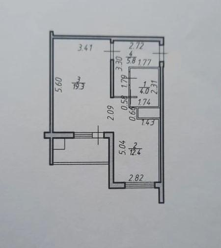 1-комнатная 41 м2 в ЖК undefined корпус null этаж 12