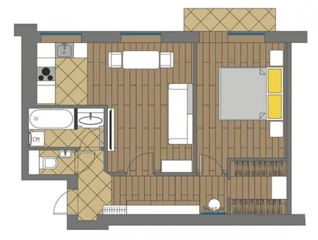2-комнатная 44 м2 в ЖК undefined корпус null этаж 3