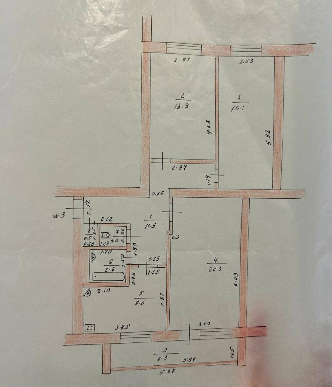 3-комнатная 80.2 м2 в ЖК undefined корпус null этаж 1
