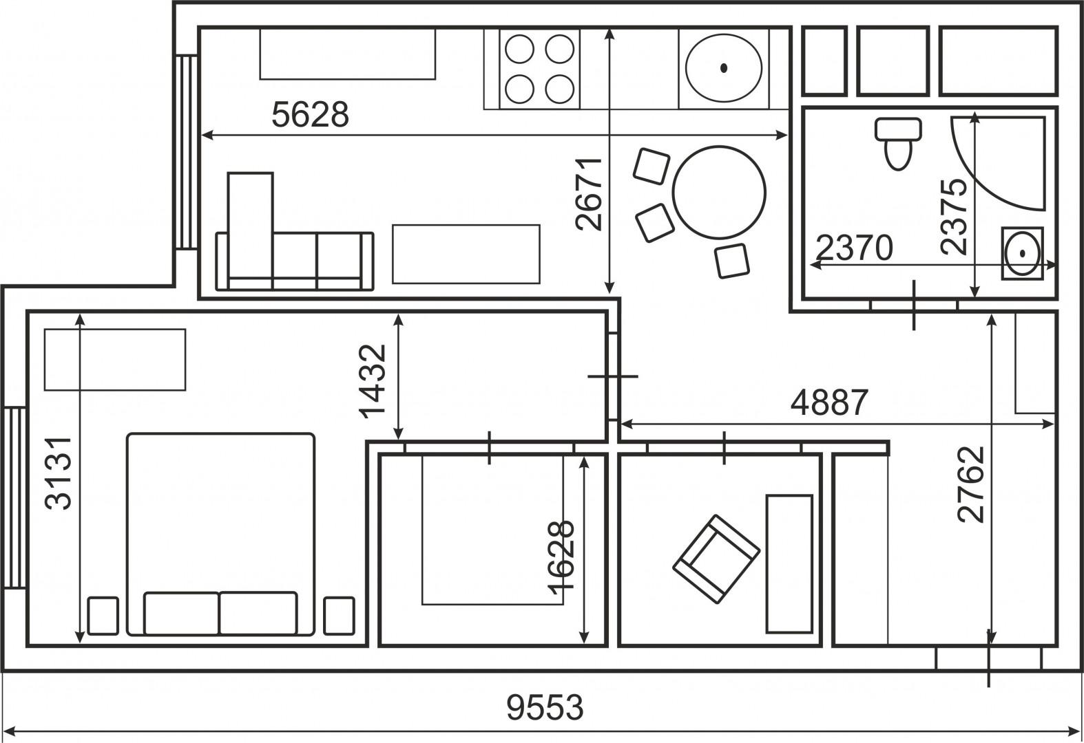 1-комнатная 47.8 м2 в ЖК undefined корпус null этаж 13