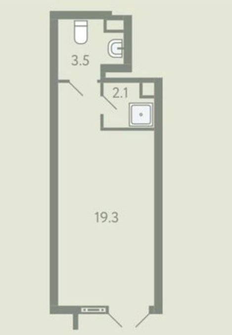 Студия 27.3 м2 в ЖК undefined корпус null этаж null