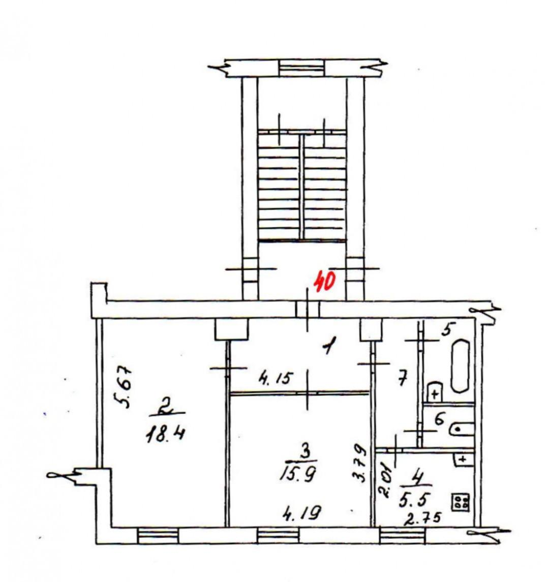 2-комнатная 56.9 м2 в ЖК undefined корпус null этаж 2