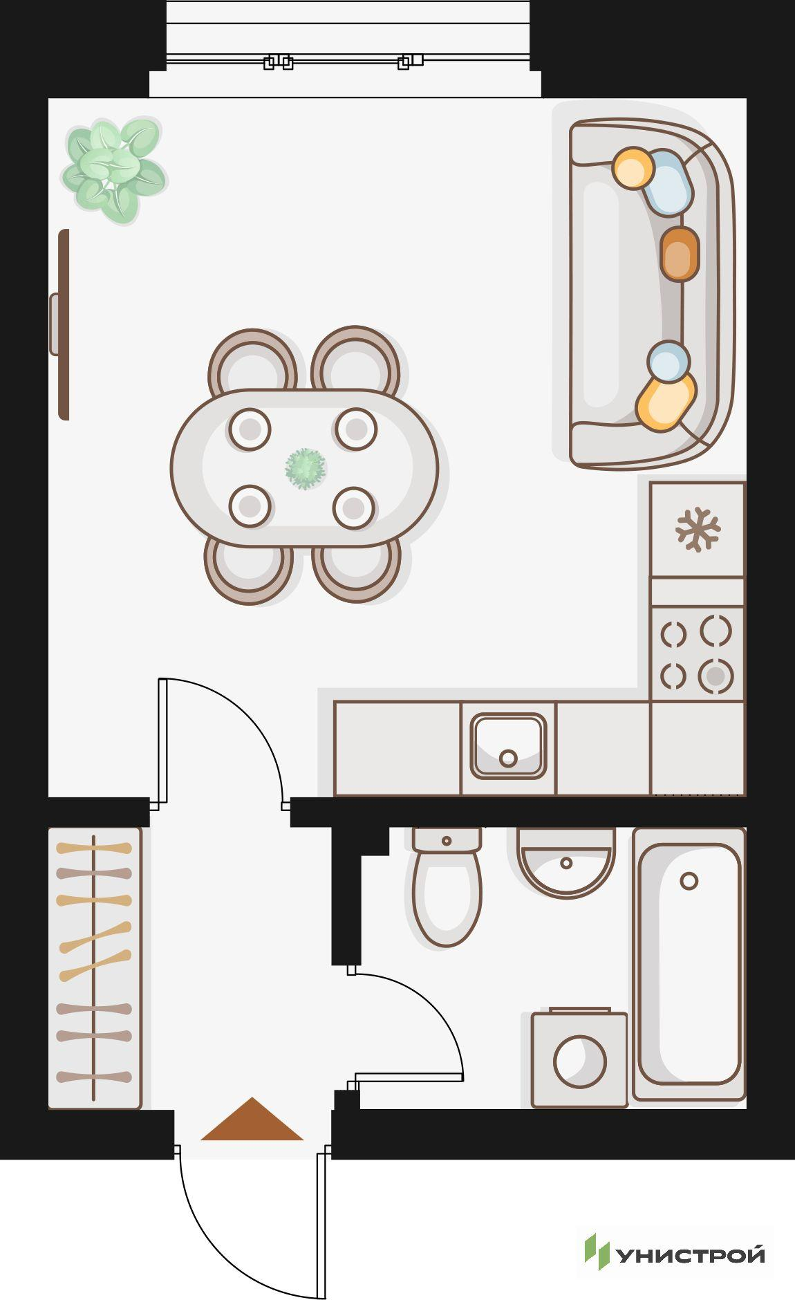 Студия 26 м2 в ЖК Жилой кластер Q на Кулагина корпус null этаж 10