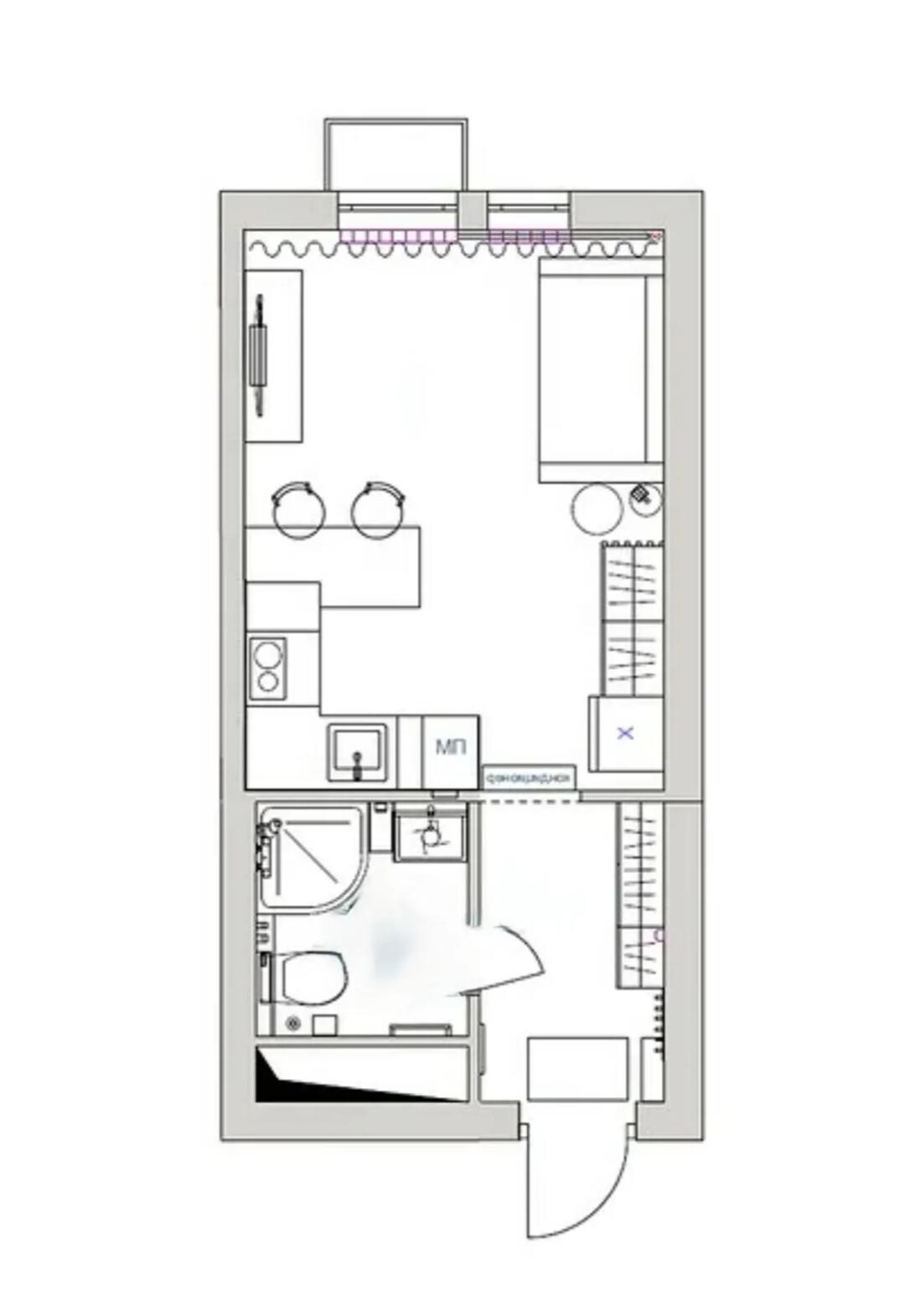 Студия 26.5 м2 в ЖК undefined корпус null этаж 3