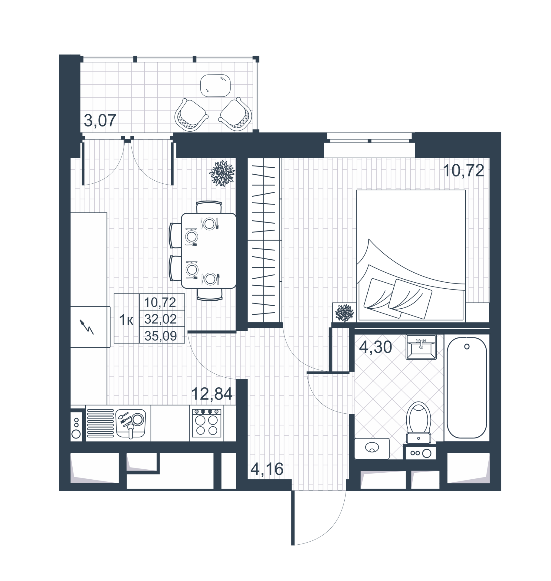 1-комнатная 31 м2 в ЖК Ново-Антропшино корпус null этаж 1