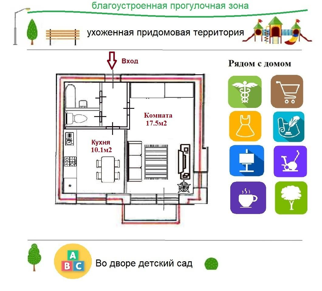 1-комнатная 36.3 м2 в ЖК undefined корпус null этаж 12