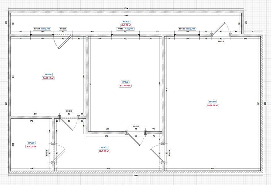 3-комнатная 61 м2 в ЖК undefined корпус null этаж 1