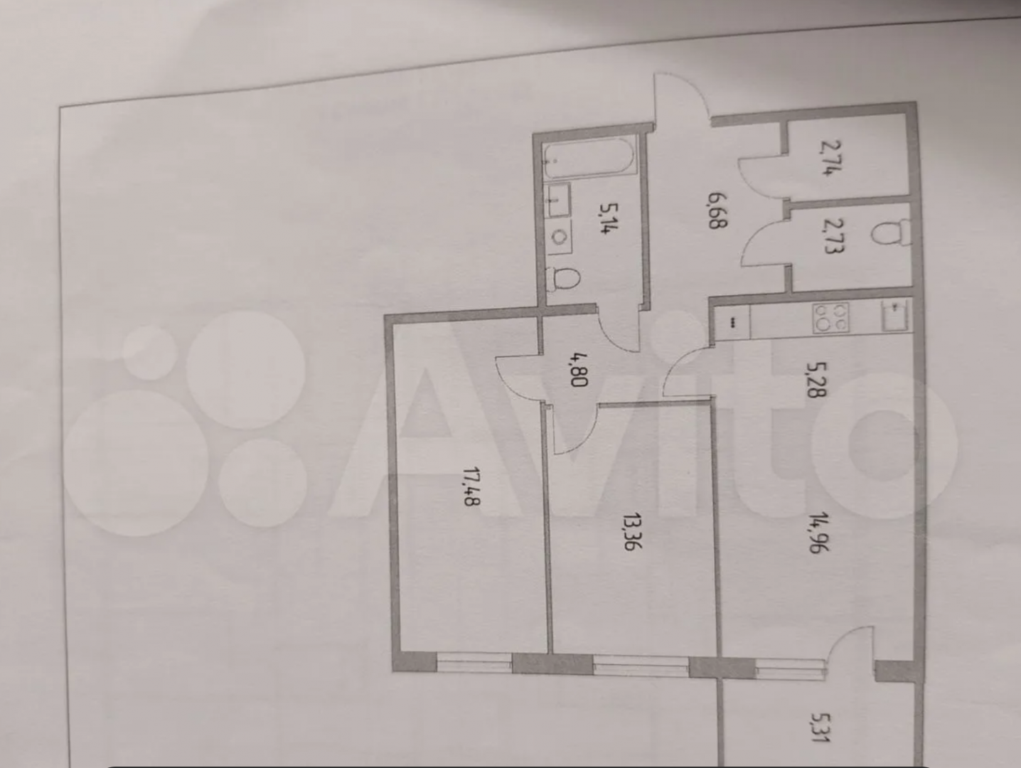 3-комнатная 73.2 м2 в ЖК undefined корпус null этаж 1