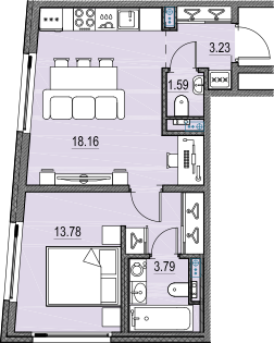 3-комнатная 92 м2 в ЖК Северный порт. Береговые кварталы корпус null этаж 4