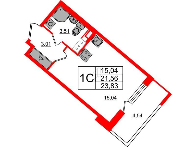 Студия 21 м2 в ЖК Pulse Premier корпус null этаж 7