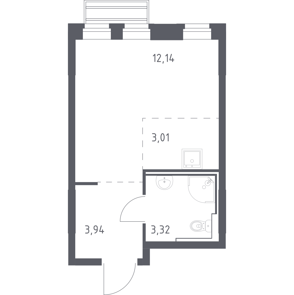 Студия 22 м2 в ЖК Рублёвский Квартал корпус null этаж 7