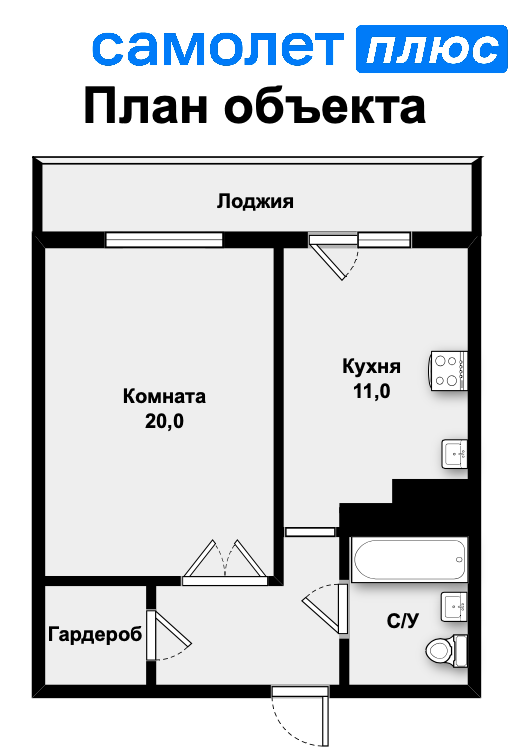 1-комнатная 36 м2 в ЖК undefined корпус null этаж 4