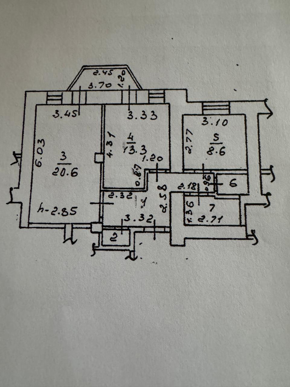 2-комнатная 57 м2 в ЖК undefined корпус null этаж 2