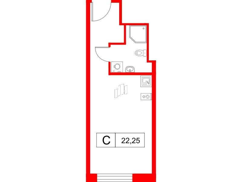 Студия 22 м2 в ЖК Saan корпус null этаж 20