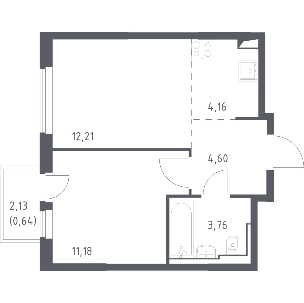 Студия 37 м2 в ЖК Остафьево корпус null этаж 6