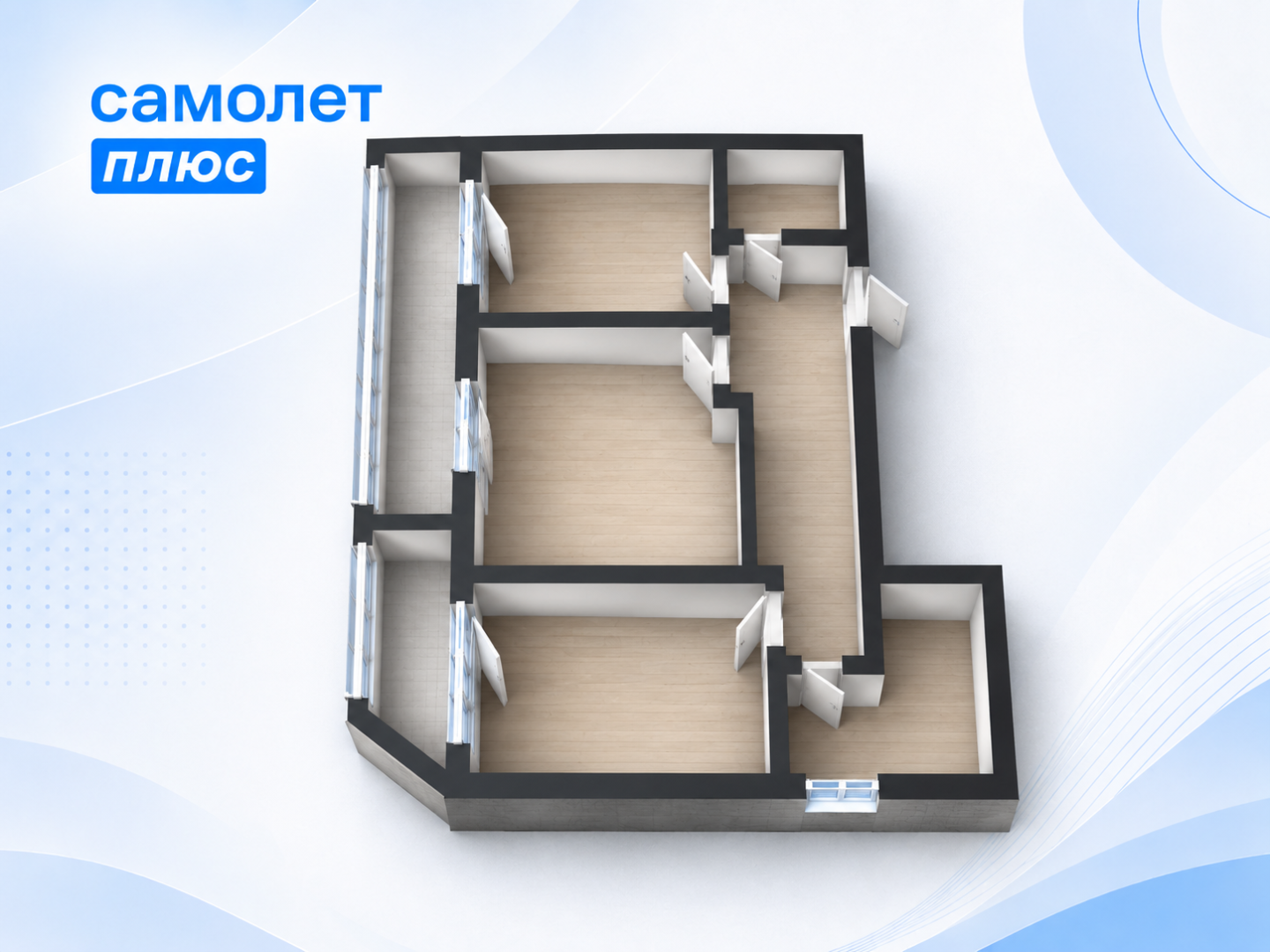 3-комнатная 62.1 м2 в ЖК undefined корпус null этаж 5