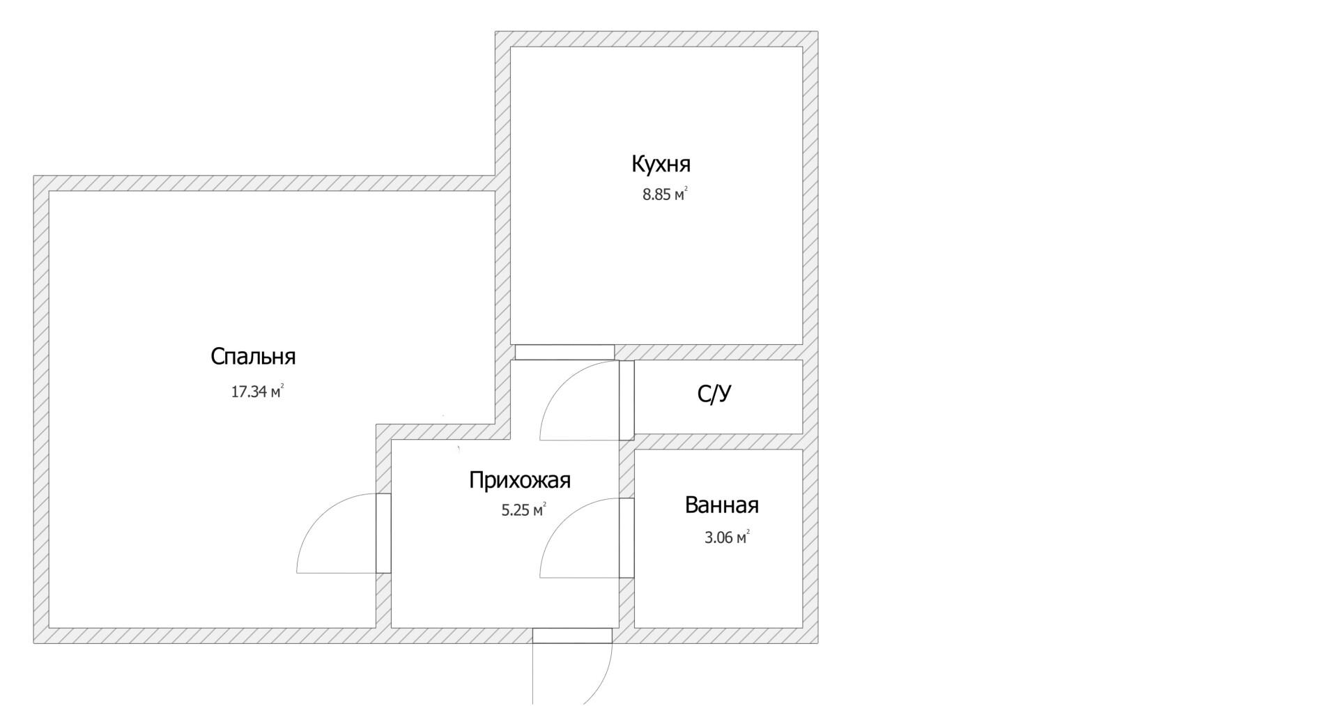 1-комнатная 34.1 м2 в ЖК undefined корпус null этаж 3