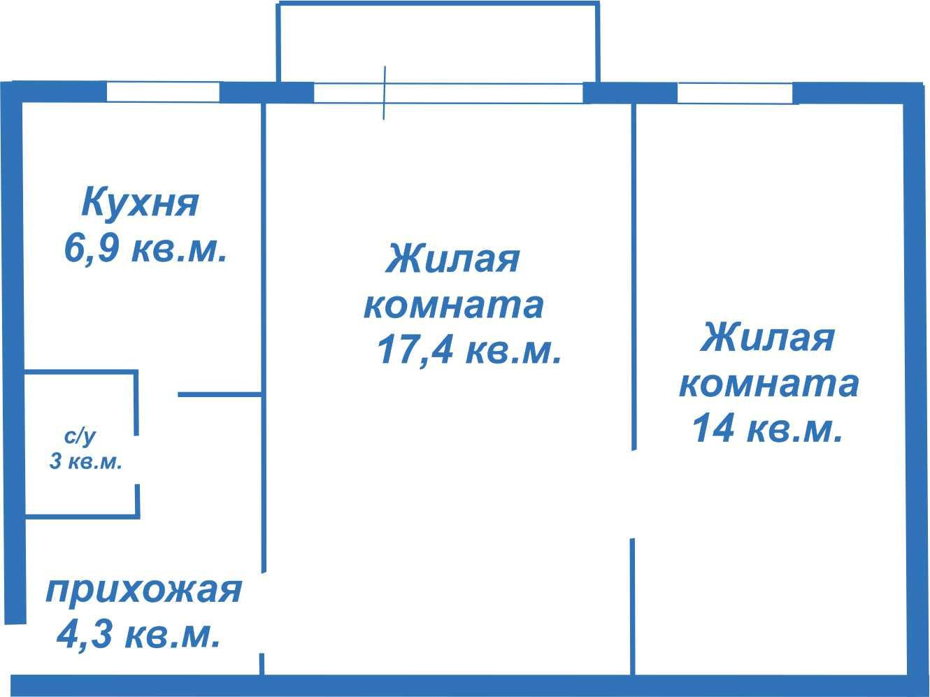 2-комнатная 45.5 м2 в ЖК undefined корпус null этаж 5