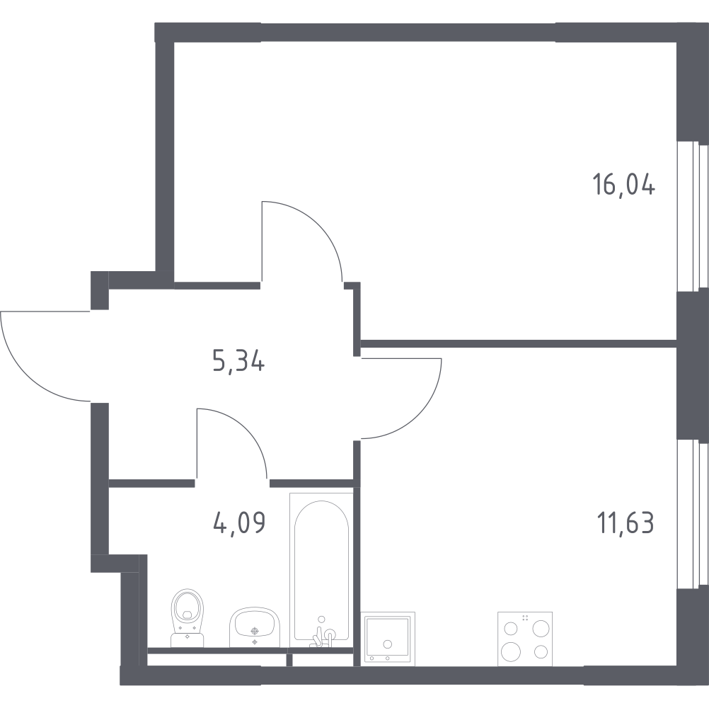 1-комнатная 37 м2 в ЖК Мытищи Парк корпус null этаж 14