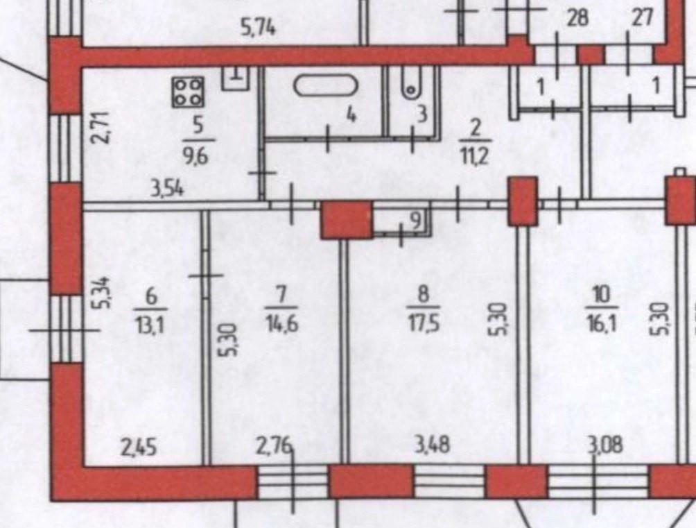 4-комнатная 88.4 м2 в ЖК undefined корпус null этаж 4