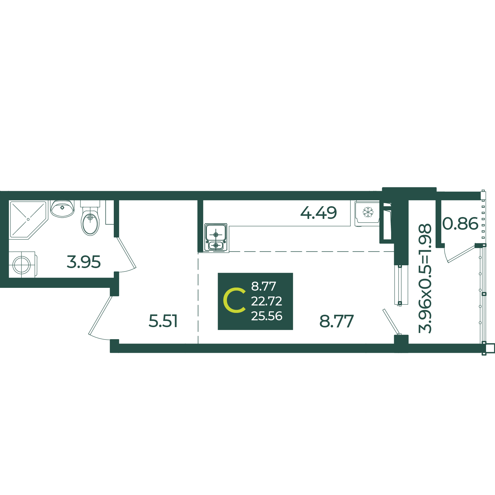 Студия 25 м2 в ЖК Образцово корпус null этаж 10