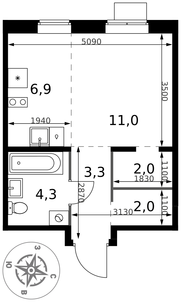 Студия 29 м2 в ЖК 1-й Ясеневский корпус null этаж 10