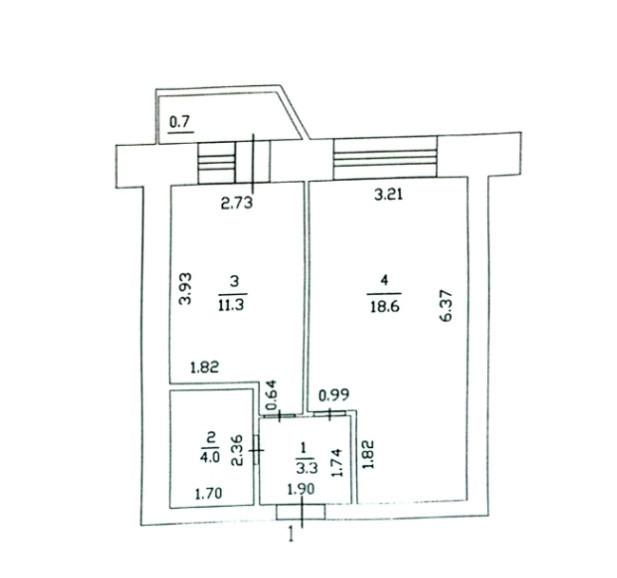 1-комнатная 37.2 м2 в ЖК undefined корпус null этаж 1