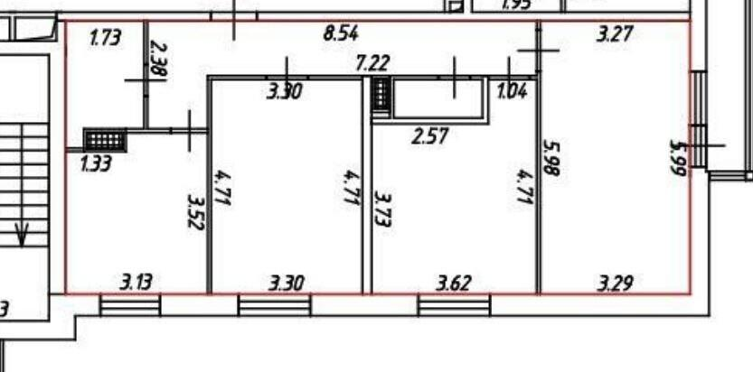 3-комнатная 77.5 м2 в ЖК undefined корпус null этаж 10
