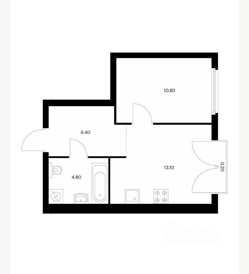 1-комнатная 34.3 м2 в ЖК undefined корпус null этаж 3