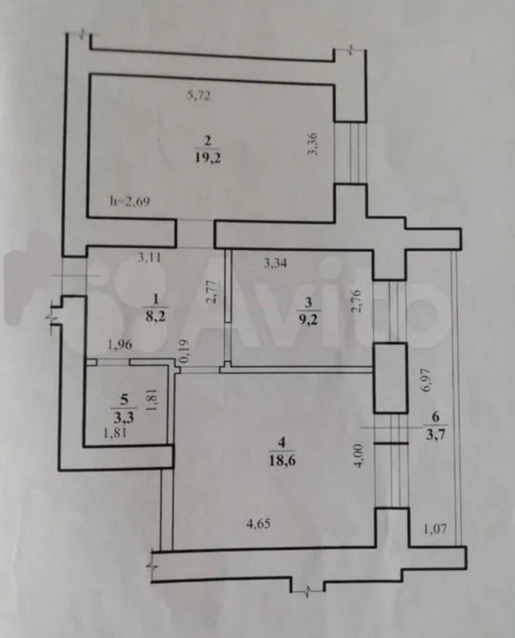2-комнатная 62.2 м2 в ЖК undefined корпус null этаж 10