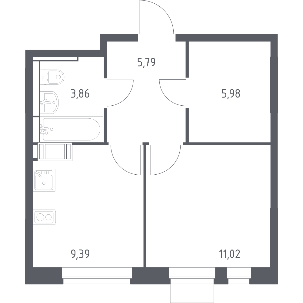 1-комнатная 36 м2 в ЖК Пятницкие Луга корпус null этаж 7